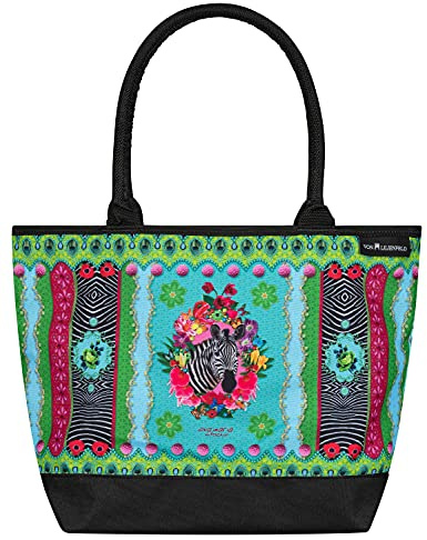 VON LILIENFELD Handtasche Damen Kunst Motiv Zebra´s Garden Shopper Maße L42 x H30 x T15 cm Strandtasche Henkeltasche Büro