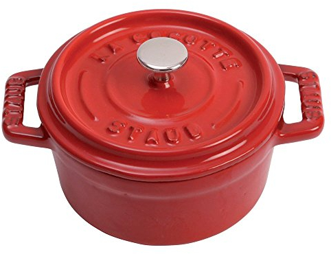 Staub Cast Iron 0.25-qt Mini Round Cocotte - Cherry, Made in France