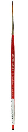 Winsor & Newton 5183700 Sceptre Gold II Konstnärlig akvarellpensel med hög färgbärkapacitet och utmärkt hoppkraft, serie 303 – Takelage-pensel, kort penna, Nr0 – 1,2 mm