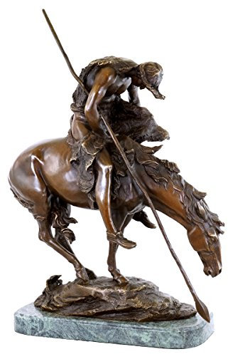 Kunst & Ambiente - End of The Trail Skulptur – Bronsfigur – James Earle Fraser – indiansk staty – hästfigur – djurbrons