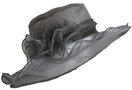 Caprilite mode grå silverhatt fascinator bröllop dam dag race ascot hatinator brätte organza