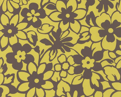 A.S. Création papper tapet samba, mönstertapet, blommig, brun, grön, 882615