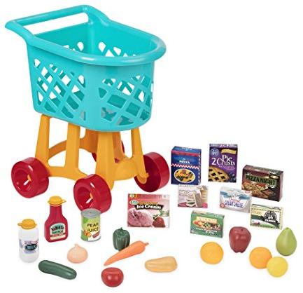 Battat - Einkaufswagen - Deluxe Lebensmittelgeschäft Spielset - Spielzeugnahrung für Kleinkinder, Kinder - Einkaufswagen Spielzeug - 20+ Vorgetäuschte Lebensmittel - 3 Jahre +