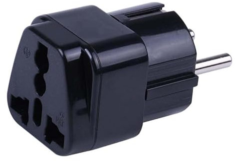 Genius® Adattatore presa spina universale da viaggio converte spine 2 poli, 3 poli, shuko (piu' di 150 tipologie differenti) in spine 2 poli tipo SHUKO usate molto in Francia, Germania (spine di tipo E ed F). Dall'elenco sottostante e' possiible scegliere anche altri adattatori universali e altri colori (SHUKO Francia Germania 2 poli - tipo E, F, Nero)