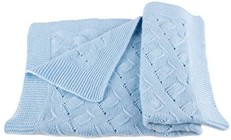 Boys Luxury 100% Cashmere Baby Blanket - 'Baby Blue' - Hand Made in Scotland by Love Cashmere - RRP $300