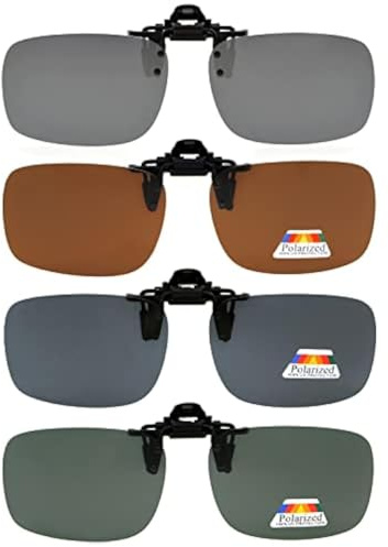 Eyekepper Flip-up Clip-on occhiali da sole polarizzati 60x43 MM 4-Pack Occhiali metallo clip