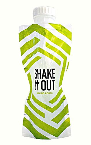Shake It Out ® Collapsible Shaker Bottle for Protein Shakes, Supplements - 12 Ounce Reusable, Recyclable, Travel Bottle (Lime/White, 7 Pack)