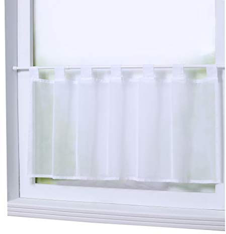 Joyswahl Scheibengardine Voile Bistrogardine »Eva« Unifarbige Kurzstore Transparente Gardine Stores HxB 60x120cm Weiß 1er Pack
