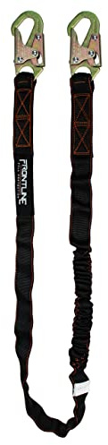 FRONTLINE FALL PROTECTION Internal 6' Shock Absorbing Single Leg Lanyard | ANSI & OSHA Compliant