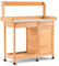 MCombo Pflanztisch Gärtnertisch Blumentisch, mit verzinkt Arbeitsplatte Schublade Unterschrank, Wetterfest,Massivholz, 112 x 47 x 125 cm (Natur)