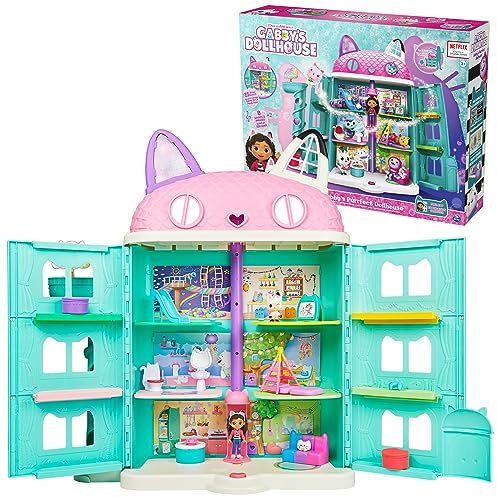 Gabby's Dollhouse, Purrfect Dollhouse with 15 Pieces Including Toy Figures, Furniture, Accessories and Sounds, Kids Toys for Ages 3 and up