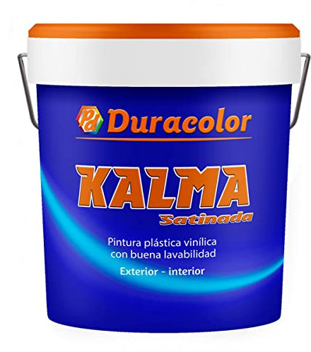 Pintura Kalma Satinada - Color Blanco - 4 Litros - Pintura Plástica Vinílica - No Amarillea - Revestimiento Lavable - Aplicación en Interiores - Duracolor