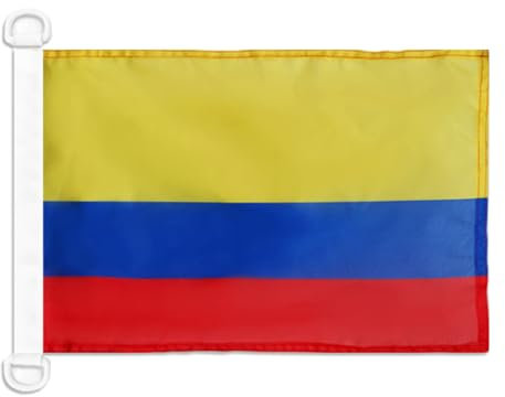 AZ FLAG - Drapeau Pavillon Civil Equateur - 45x30 cm - Pavillon Nautique Marchand Équatorien Spécial Bateau Et Extérieur En Maille Bloquée Avec Anneaux Plastiques Intégrés - 30g