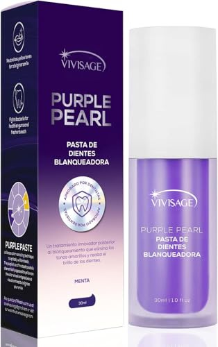 VIVISAGE Pasta de Dientes Morada Blanqueadora – Blanqueador Dental Violeta – Dentífrico Dientes Blancos – Pasta Dental Sabor Menta para Blanquear Dientes y Eliminar Manchas (30 ml)