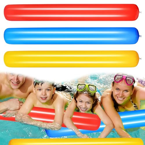 Fideos de natación, 3 unidades, 105 cm, barra de natación, piscina, fideos de agua, fideos inflables para la piscina, juguetes flotantes para niños y adultos (A)