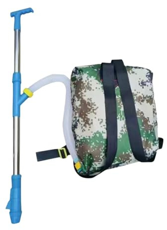 MagiDeal Fertilizer Spreader Fertilizer Backpack Manual Hand Tool Portable Fertilizer Distributor Fertilizer Dispenser for Backyard, Blue Stainless Steel