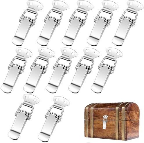 Loquet Bascule en Acier Inoxydabl, 12 Pièces Fermeture à Levier Loquet à Ressort, Fermoir à Bascule Acier Inoxydable, Fermoir à Bascule Acier Inoxydable,Fermeture à Ressort Loquet Bascule