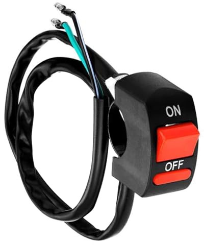 GVSS Interruttore moto universale 22 mm, pulsante On Off, faro, manubrio, scooter