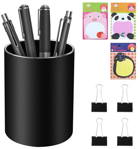 USHOP Metall Runder Stiftehalter Schreibtisch,Füllfederhalter Organizer Aufbewahrungsbox,Schreibtisch Organizer 8x10 cm,Aluminium Desktop Speicherrohr,für Stift,Make up Bürsten und Augenbrauenstifte