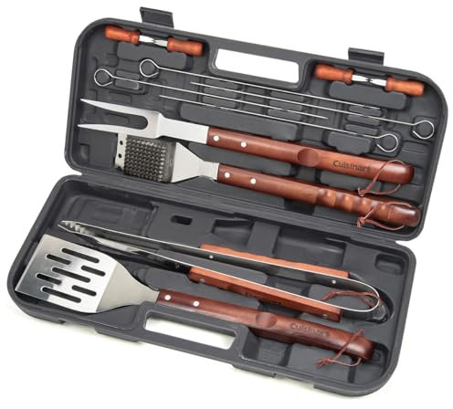 Cuisinart Ensemble de Luxe 20 pièces en INOX pour BBQ | Ustensiles et Accessoires: spatule, Pinces, Fourchette à température et Plus | Idéal pour Les grillades et barbecues (13 Pieces Set)