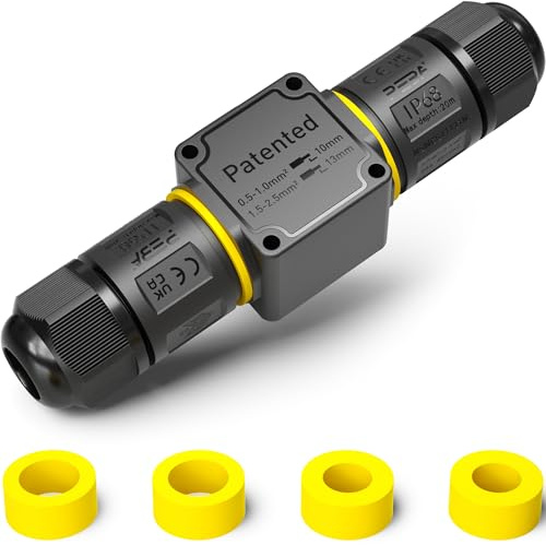 PEBA Connettore per cavi impermeabile a 3 poli, 2 vie, IP68, impermeabile, diametro del cavo 4-12 mm, scatola di distribuzione esterna, 3 conduttori, morsetto di collegamento con leva per esterni