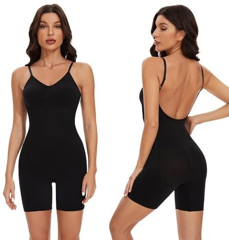 XFSRG Body Reductor Mujer Invisible Shapewear Control de Abdomen Bodysuit Espalda Baja Bodies Moldeador con Tirantes Ajustables Levanta Glúteos Body Shaper Modelador Completo（L）