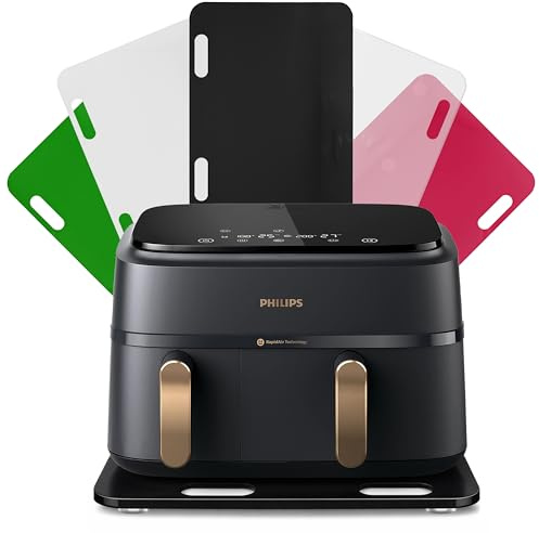 Lieblingsmensch Acryl Gleitbrett für Philips Airfryer Dual Basket 3000 Series Heißluftfritteuse 9L | Farbwahl | 44x35cm | rutschfest & leicht verschiebbar | sicherer Stand | einfache Handhabung