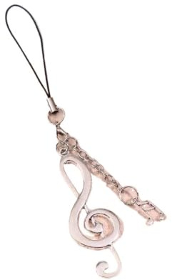ZUXWUX Telefonberlock 1/2 Styck musiknot Mobiltelefon Lanyard Metallkedja Nyckelring Charmhänge(1Pcs)