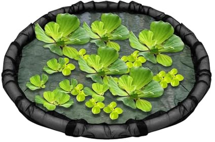 Estanque flotante Corral de 45 cm con decoración de agua | Protector de plantas de malla fina flotante para jardín, estanque, peces, estanque, decoración del hogar