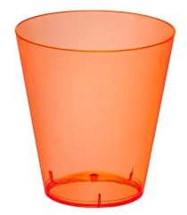 Party Essentials Hard Plastic 2-Ounce Shot/Shooter Glasses, Neon Orange, 50 Count