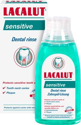 Dr. Theiss Naturwaren GmbH Lacalut sensitive Apfel Mundwasser 300 ml - Plaque-Entfernung, Schmerzlinderung, Hohlraumschutz - Alkoholfrei - Für sensible Zähne