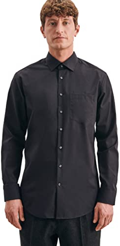 Seidensticker Men's Business Shirt - Regular fit - Non-Iron - Kent Collar - Long Sleeve - 100% Cotton