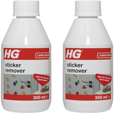 HG 2 X Sticker Remover 300 ml â€“ an extremely effective sticker remover which works on almost all types of surfaces