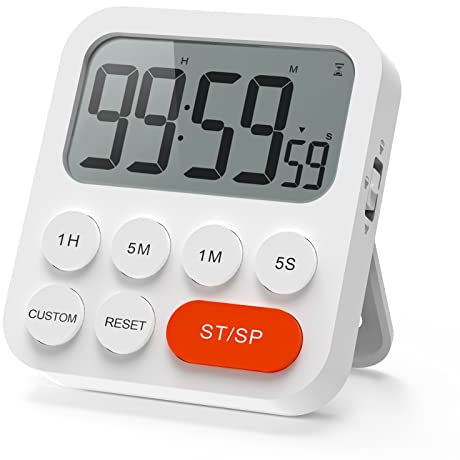 LIORQUE Digital Kitchen Timer Magnetic Countdown with Loud Alarm and Large LCD Display, Digital Timer Clock 99 Hour for Cooking & Kids & Teachers