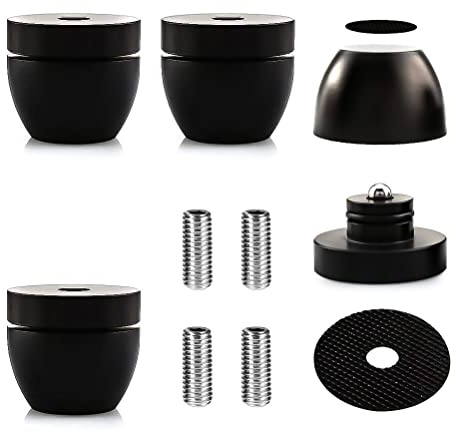 Tertullus 4 stycken högtalarfötter svart dämpare aluminium högtalare absorberande fötter
