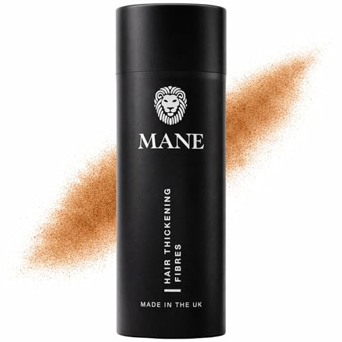 Mane Hair Building Fibers for Women & Men, for Fine & Thinning Hair, Thicker Fuller Looking Hairstyle, Conceal Bald Spots - Light Brown