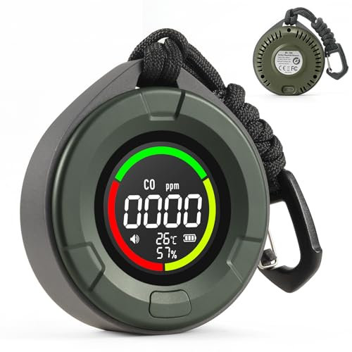 Détecteur de monoxyde de Carbone Portable GasDoc DS-100, détecteur CO 3-en-1 pour Voyage & Camping, mètre Rechargeable avec Alerte sonore & visuelle, Alarme pour Maison & Voiture - Forêt Sombre