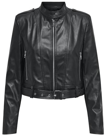ONLY Onlsadie Cc OTW Women's Faux Leather Jacket, black, M