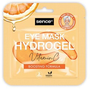 Sence Vitamina C Hydrogel Eye Mask, Vegan Beauty Skincare Eye Pads, maschera cosmetica per la cura degli occhi per donne e uomini, maschera rinfrescante per gli occhi contro le occhiaie (3 x 2 pezzi)