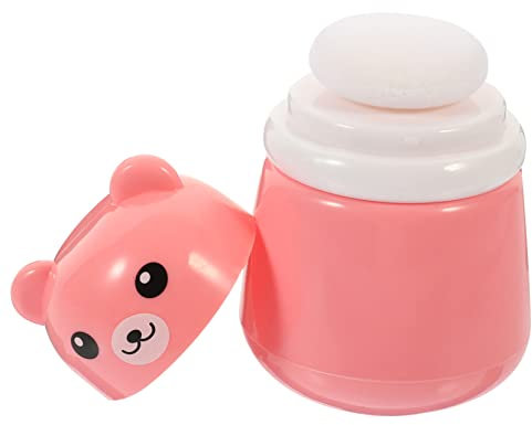 Happyyami Babypuderbehälter Mit Großer Kapazität Niedliche Bär Puderquaste Aus Hautfreundlichem Langlebigem Kunststoff Praktischer Reise-körperpuderbehälter Für Junge Mädchen Und Erwachsene