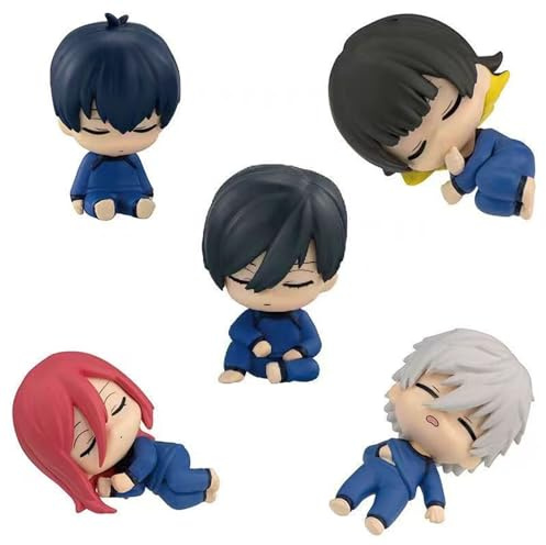 Huawealthy Blue Lock - Juego de 5 figuras de acción de Nagi/Bachira Meguru/Isagi Yoichi/Reo Mikage, edición Q, mini modelo de estatua, adornos de colección de escritorio, regalos para los fans