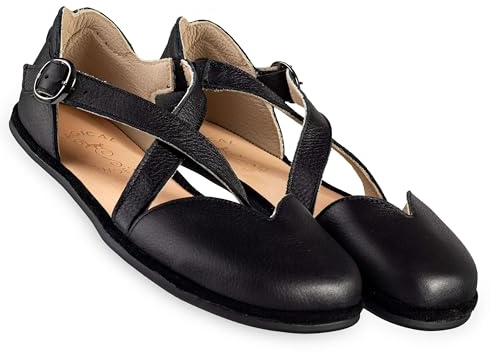 Magical Shoes Sandales pieds nus pour femme avec lanières, sandales d'été en cuir, sandales pieds nus pour femme, sandales pour femme, sandales à talon zéro, fabriquées dans l'UE