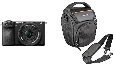 Sony Alpha 6700 Systemkamera (APS-C) mit 16–50mm II Objektiv – KI-Autofokus, 5-Achsen-Stabilisierung, 4K 120p Video, Touchscreen, ideal für Vlogging & Foto + Tasche