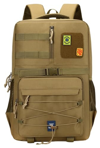 Generico Zaino Tattico da Esterno da 35 Litri Sport Viaggi Alpinismo Escursionismo Mimetico Zaini Nero Grande Capacità Borsa da Lavoro con Tracolla Posteriore (khaki)