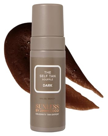 Jimmy Coco 150ml Dark Tinted Tan Soufflé Malibu Beach | Hydrating Fake Tan Moisturiser for Face and Body | Self Tanning Cream with Pineapple Mango Papaya Extracts for Natural Sunkissed Glow