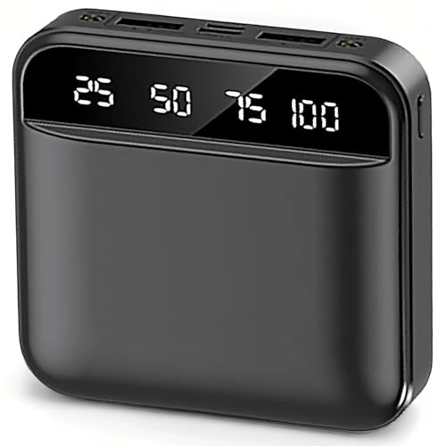 Power Bank 10000mAh, Delgado Batería Externa con Pantalla LED, USB C Cargador Portátil 5V/2A Bateria Portatil con Linterna, 2 Entradas y 2 Salidas Powerbank para iPhone,Samsung,Huawei,Tableta y más