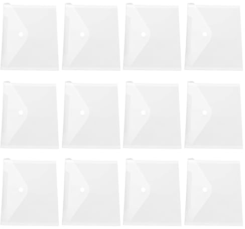 Milisten Lot de 12 Pochettes Document A5 en Pvc Transparent, Étui de Transport pour Protéger Dossiers et Certificats au Bureau L'école