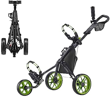 Caddytek Unisex-Erwachsene CaddyLite 11.5 V3-Grün Golf Push Cart, schwarz/Lime