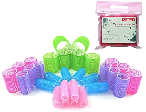 Kamays 30PCS 5 Taille Nylon Hair Roller Curler Hair Design Sticky Brace Style pour bricolage ou salon de coiffure