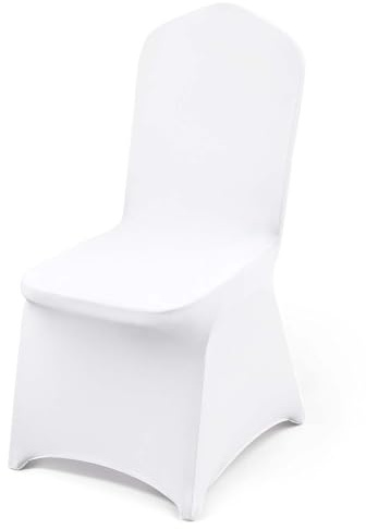 VEVOR 100 Pcs White Chair Covers Polyester Spandex Chair Cover Stretch Slipcovers for Wedding Party Dining Banquet Flat-Front Chair Covers